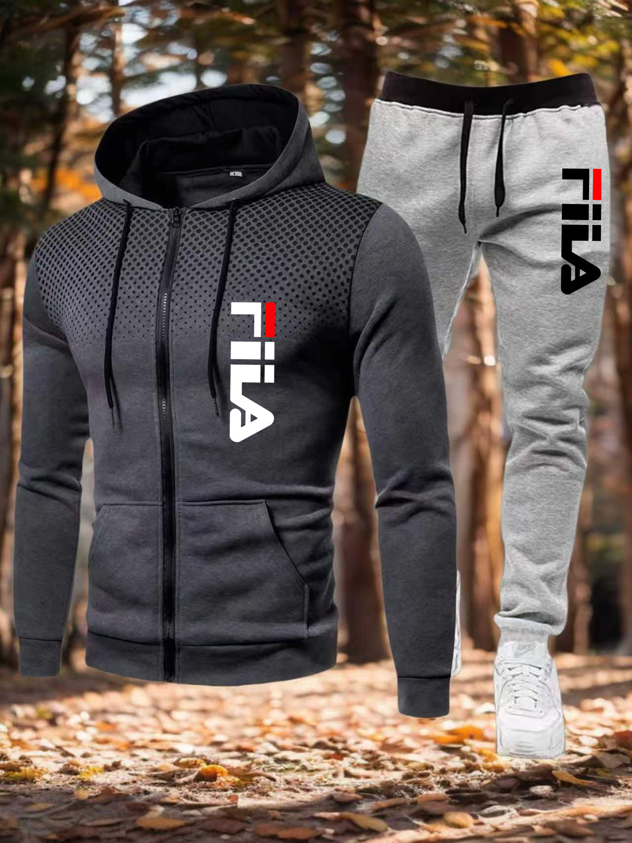 Winter Clothing Pk - Men Zipper Casual Jacket Two Piece